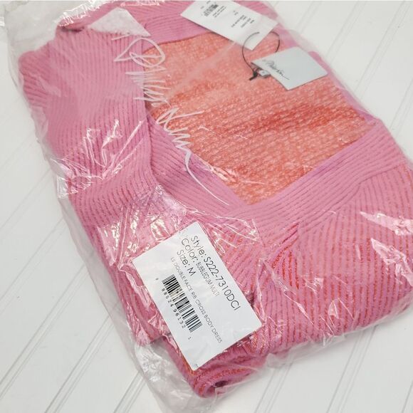 3.1 Phillip Lim Women's Long Sleeve Double Face Rib Cross Body Dress - Bubblegum - Picture 15 of 15